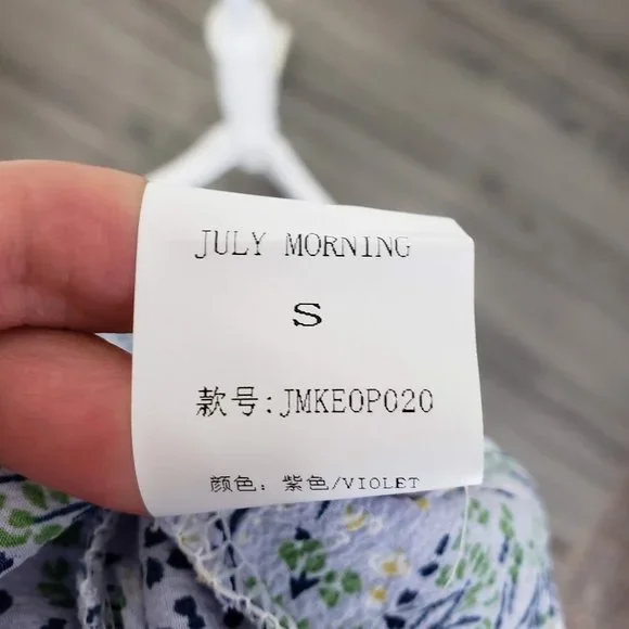 July Morning Floral Ruffle Midi Dress Violet Size Small - Picture 10 of 12